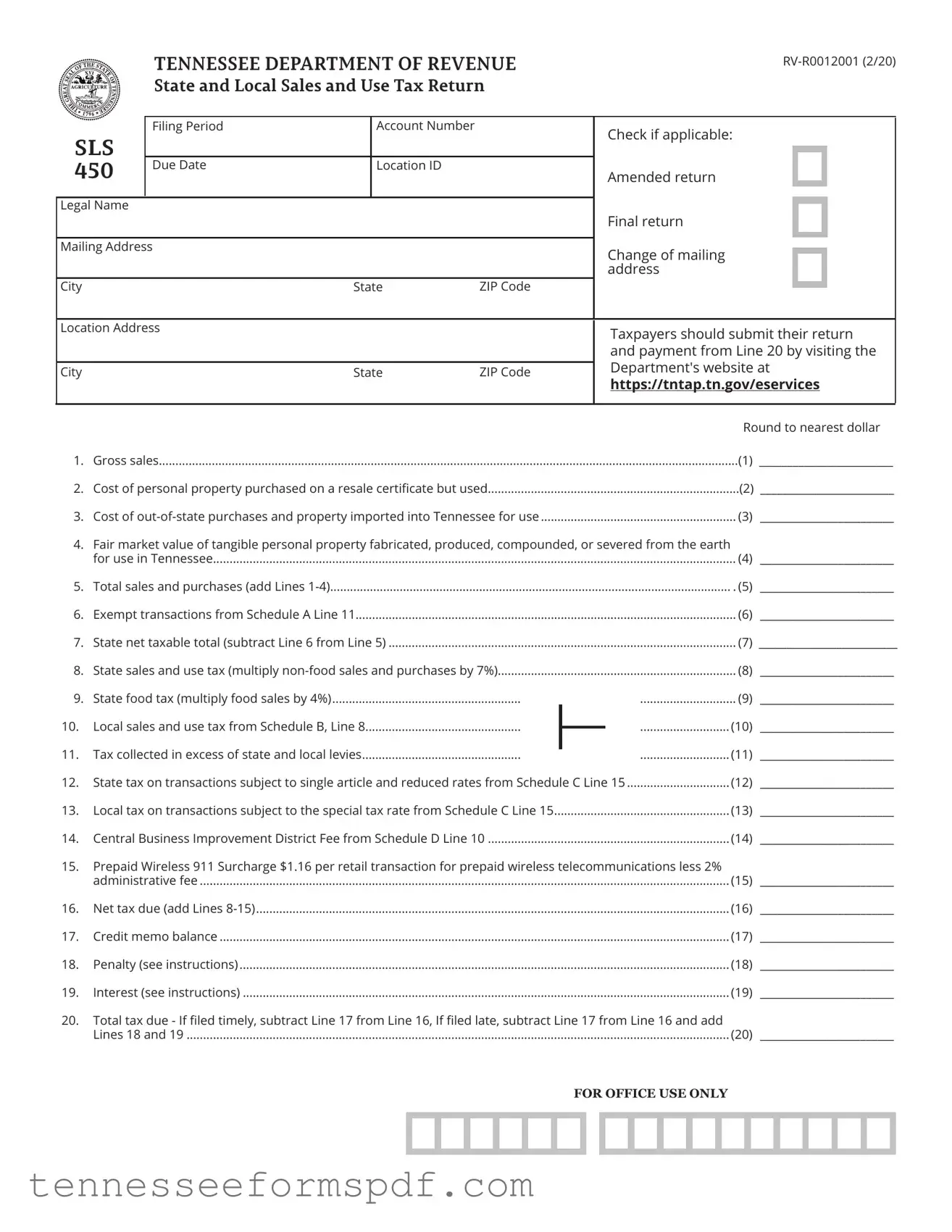 Fill Out Your 450 Tennessee Form