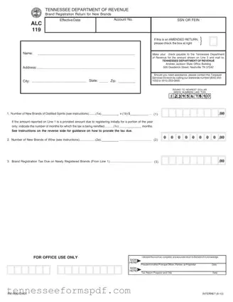 Fill Out Your Alc 119 Tennessee Form