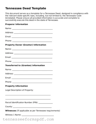 Fillable Tennessee Deed Document