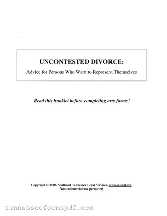 Fill Out Your Tennessee Uncontested Divorce Form