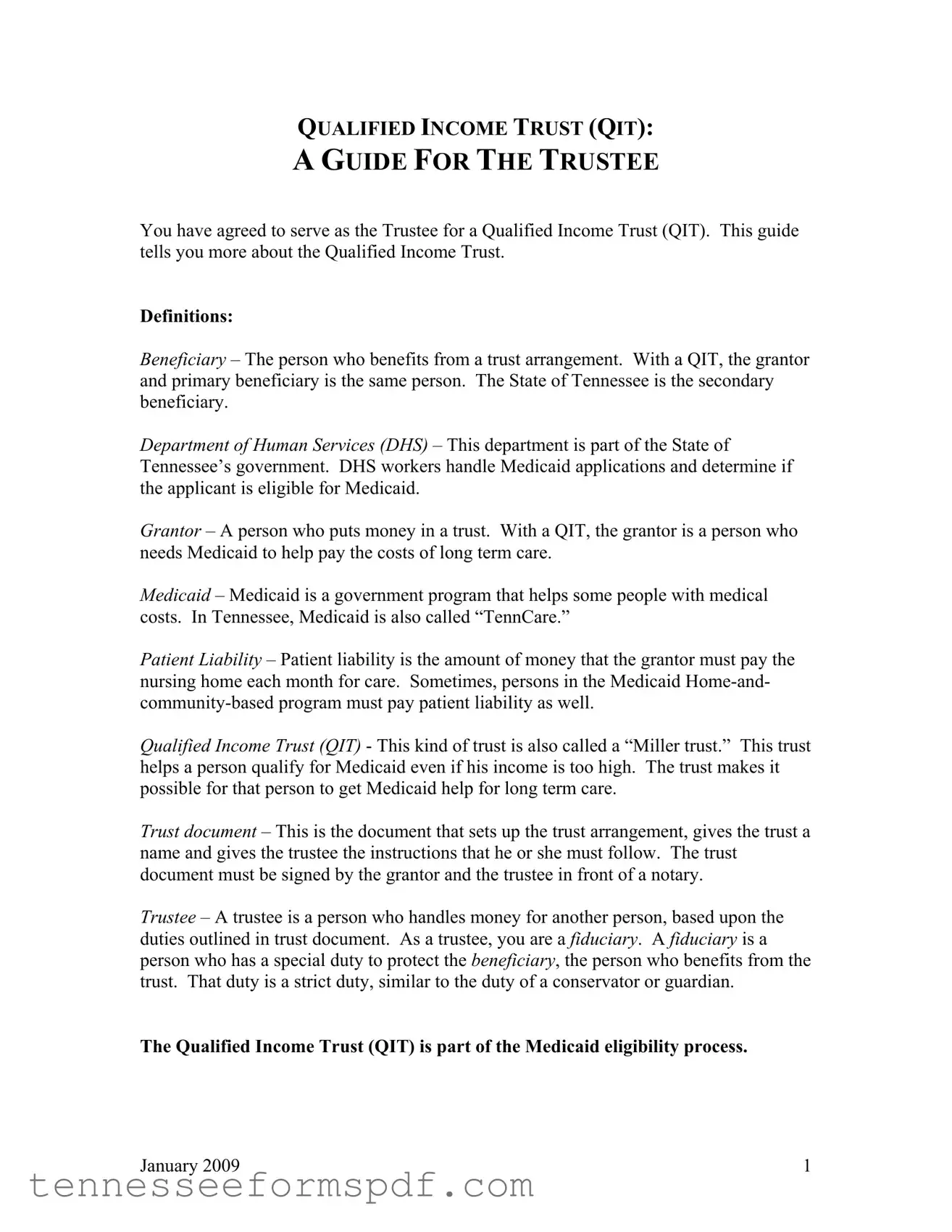 Fill Out Your Tennessee Qit Form